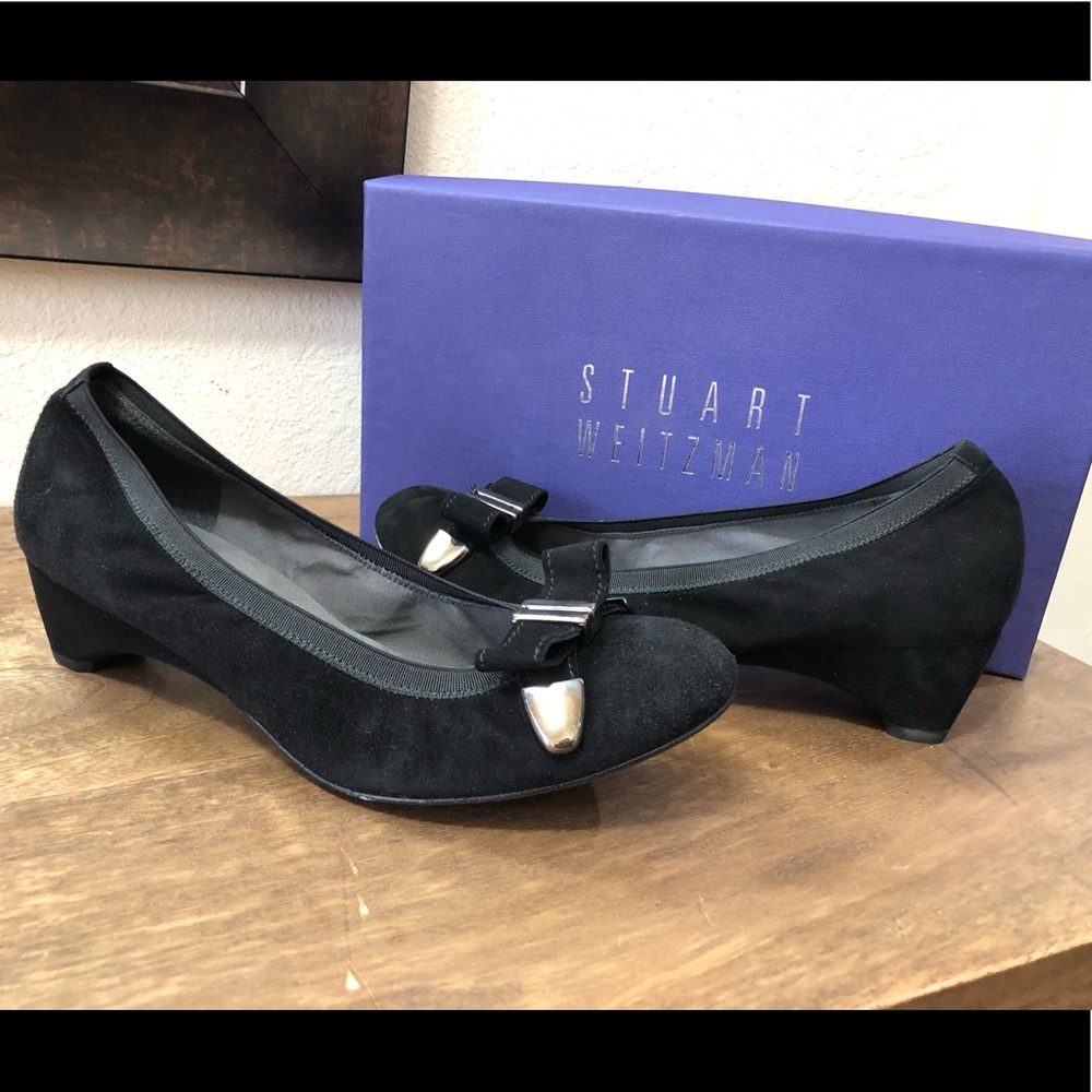 Stuart Weitzman Women’s Bowends Black Suede Pumps Heels Size 7 M